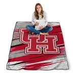 houston cougars wild lines red white quilt blanket best selling