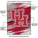 houston cougars wild lines red white quilt blanket best selling