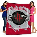 houston rockets block border red quilt blanket best selling