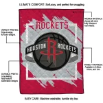houston rockets block border red quilt blanket best selling