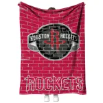 houston rockets brick grid red quilt blanket best selling