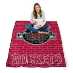houston rockets brick grid red quilt blanket best selling