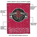 houston rockets brick grid red quilt blanket best selling