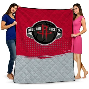 houston rockets dot illusion red quilt blanket best selling