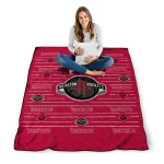 houston rockets handdrawn stripes red quilt blanket best selling