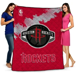 houston rockets nba grunge red quilt blanket best selling