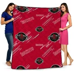 houston rockets sketch lines red quilt blanket best selling