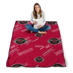houston rockets sketch lines red quilt blanket best selling