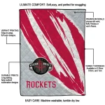 houston rockets stroke art red white quilt blanket best selling