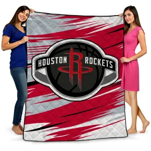 houston rockets wild lines red white quilt blanket best selling