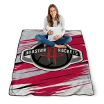 houston rockets wild lines red white quilt blanket best selling