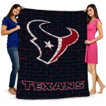 houston texans brick grid blue quilt blanket best selling