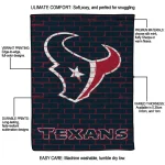 houston texans brick grid blue quilt blanket best selling