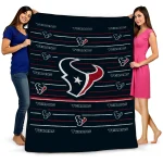 houston texans handdrawn stripes blue quilt blanket best selling