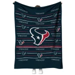 houston texans handdrawn stripes blue quilt blanket best selling
