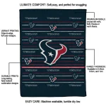 houston texans handdrawn stripes blue quilt blanket best selling