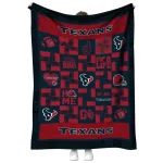 houston texans helmet heart blue quilt blanket best selling