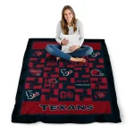 houston texans helmet heart blue quilt blanket best selling