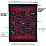 houston texans helmet heart blue quilt blanket best selling