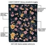 houston texans hibiscus foliage blue quilt blanket best selling