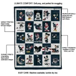 houston texans mickey pattern blue white quilt blanket best selling