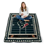 houston texans mickey player blue quilt blanket best selling
