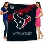 houston texans shield badge blue quilt blanket best selling