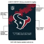 houston texans shield badge blue quilt blanket best selling