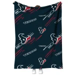 houston texans sketch lines blue quilt blanket best selling