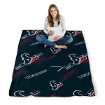 houston texans sketch lines blue quilt blanket best selling