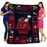 houston texans snoopy love blue quilt blanket best selling
