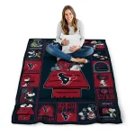 houston texans snoopy love blue quilt blanket best selling