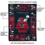 houston texans snoopy love blue quilt blanket best selling