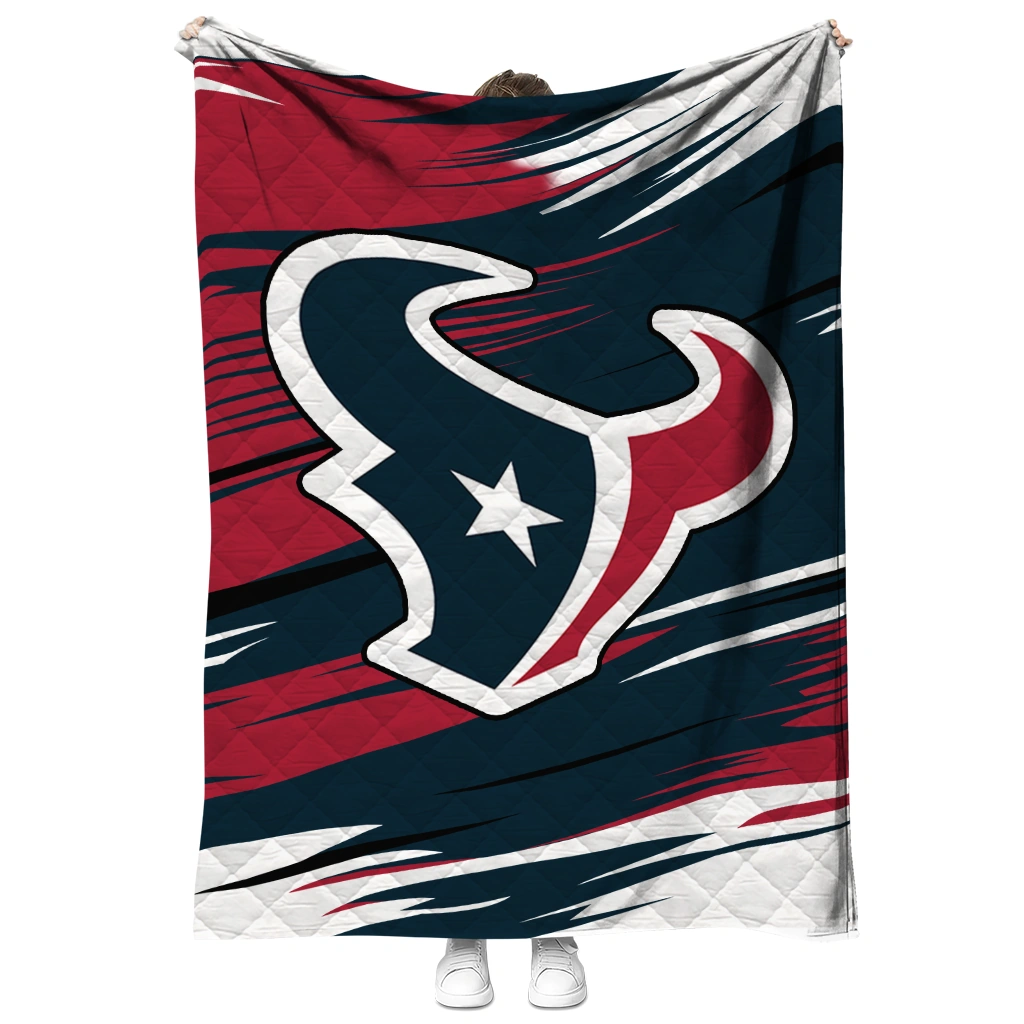 houston texans wild lines blue white quilt blanket fashion forward
