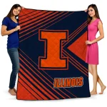 Illinois Fighting Illini Arrow Layers Blue Quilt Blanket 1 illinois fighting illini arrow layers blue quilt blanket best selling