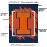 illinois fighting illini block border blue quilt blanket best selling