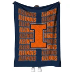 illinois fighting illini bold red blue quilt blanket best selling