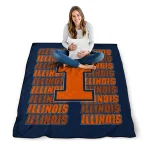 illinois fighting illini bold red blue quilt blanket best selling