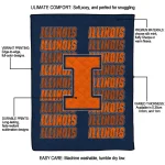 illinois fighting illini bold red blue quilt blanket best selling
