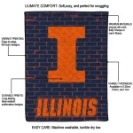 illinois fighting illini brick grid blue quilt blanket best selling