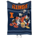 illinois fighting illini disney football blue quilt blanket best selling