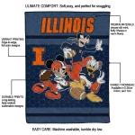 illinois fighting illini disney football blue quilt blanket best selling