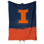 illinois fighting illini dot illusion blue quilt blanket best selling