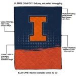 illinois fighting illini dot illusion blue quilt blanket best selling