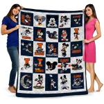 Illinois Fighting Illini Mickey Mouse Motif Blue White Quilt Blanket 1 illinois fighting illini mickey mouse motif blue white quilt blanket best selling