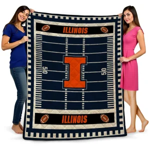 illinois fighting illini mickey player blue quilt blanket best selling