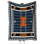 illinois fighting illini mickey player blue quilt blanket best selling