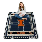 illinois fighting illini mickey player blue quilt blanket best selling