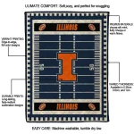 illinois fighting illini mickey player blue quilt blanket best selling