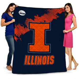 illinois fighting illini paint trail blue quilt blanket best selling